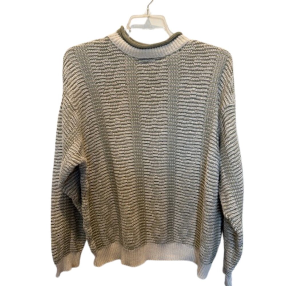Liz Sport Sweater Women's Size L – Cotton Blend Classic Neutral Knit Made in USA